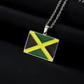 2026New 1Pcs Stainless Steel Jamaica Oil Map Flag Pendant Necklace Couple Pendant Necklace Sweater Chain